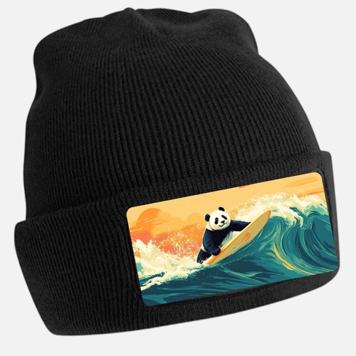 Schwarze beanie mütze mit - beanie,