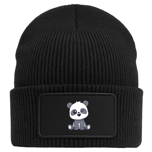 Beanie mit patch panda comic - panda,