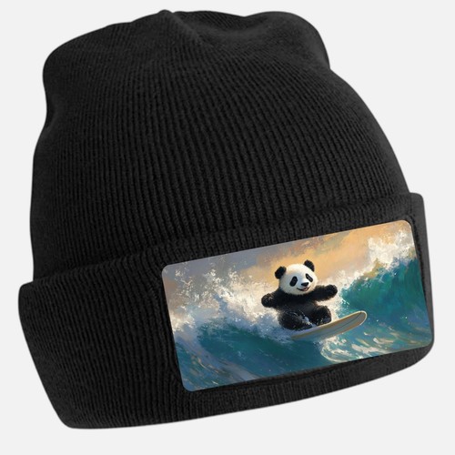 Schwarze beanie mütze - mütze, mit