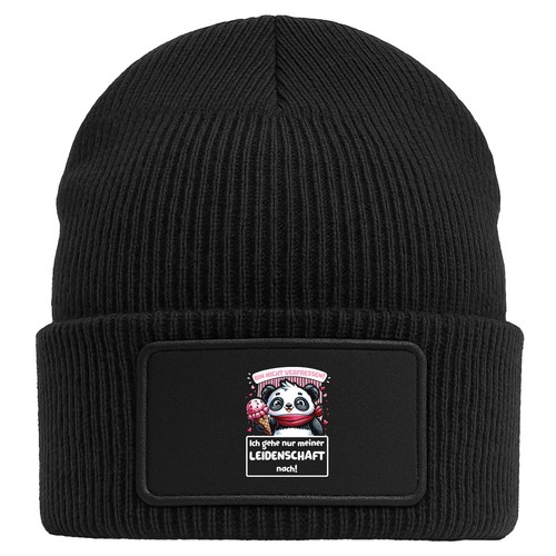 Beanie mit patch verfressen - beanie,