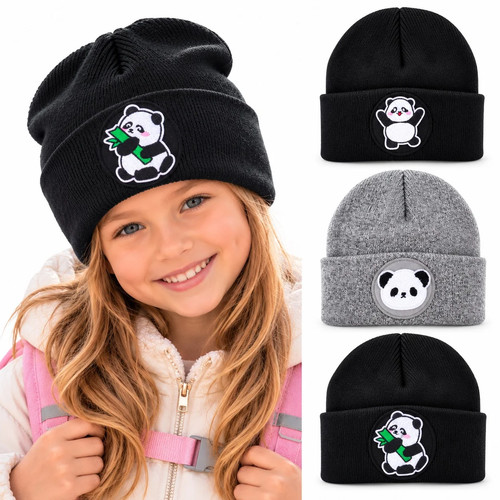 Bamboo panda face beanie - bamboo,